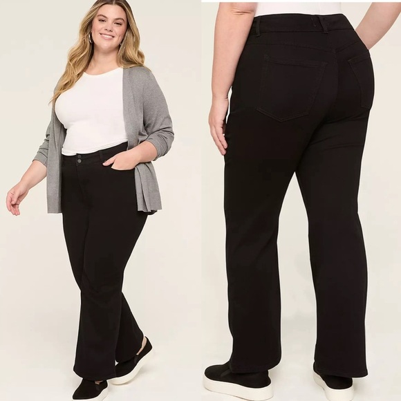 NWT Lane Bryant Pants Tighter Tummy Fit Boot Cut High Rise Black Sz 20 Regular - Picture 1 of 13